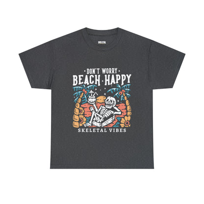 Unisex Don't Worry Beach Happy Heavy Cotton Tee