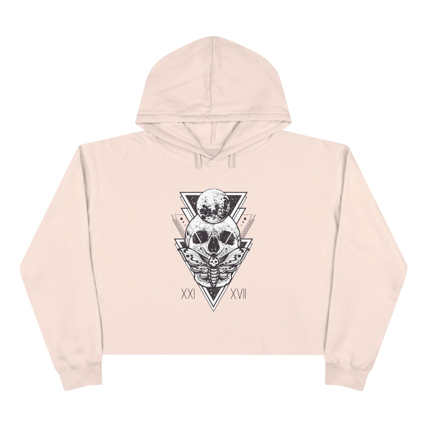 Women's Death Moth Skull Cropped Hoodie