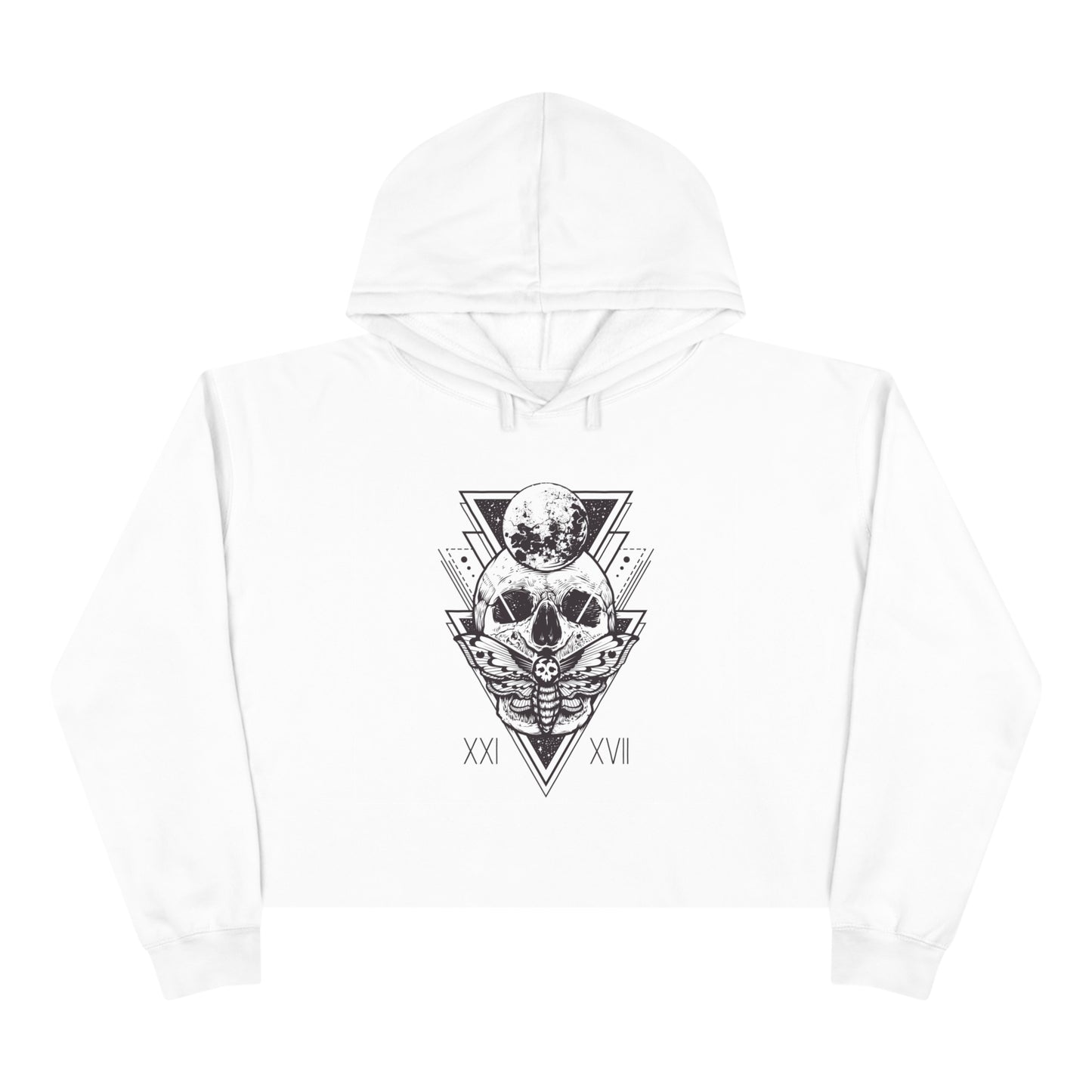 Women's Death Moth Skull Cropped Hoodie