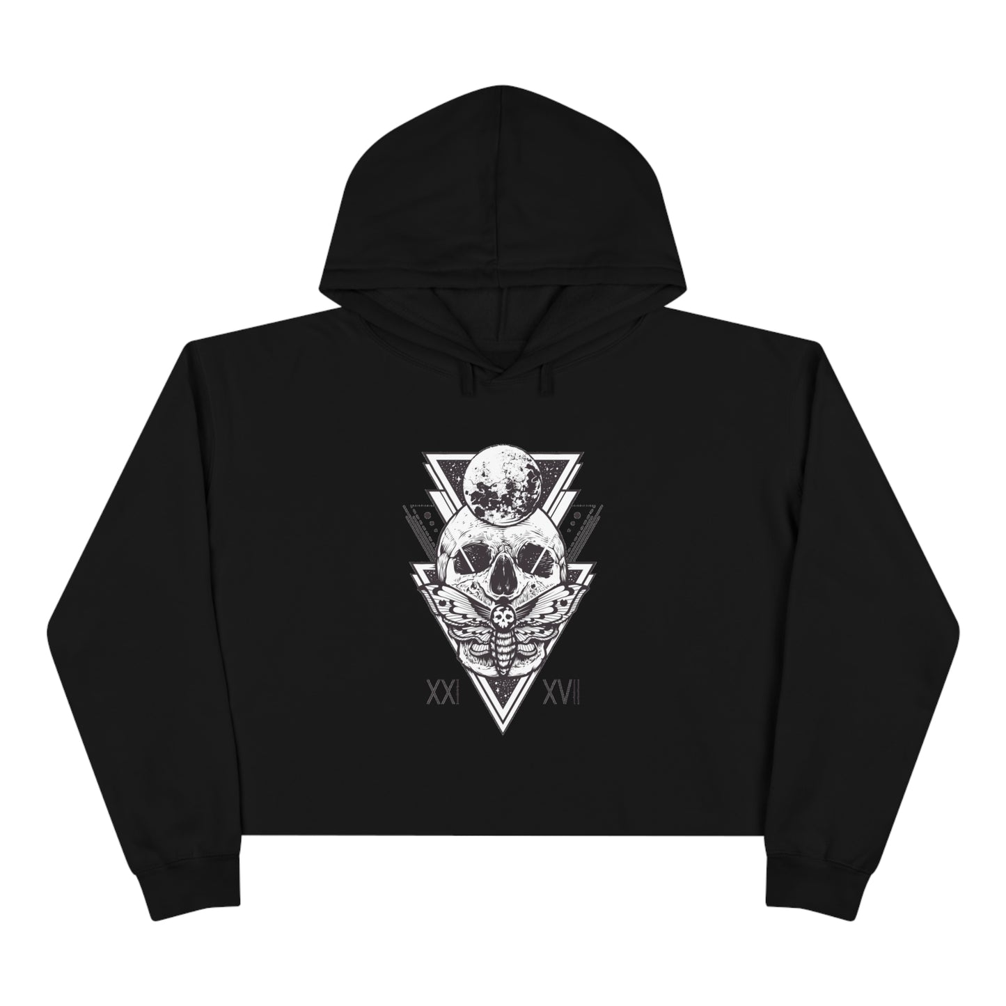 Women's Death Moth Skull Cropped Hoodie