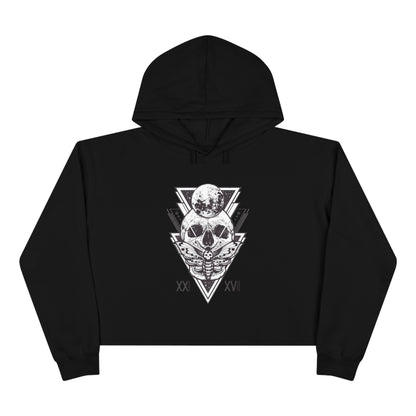 Women's Death Moth Skull Cropped Hoodie