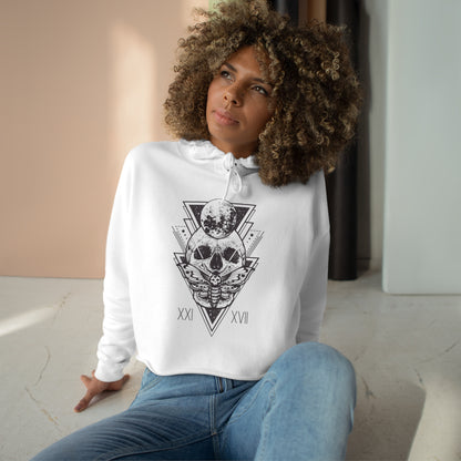 Women's Death Moth Skull Cropped Hoodie