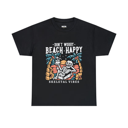 Unisex Don't Worry Beach Happy Heavy Cotton Tee