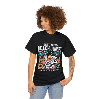 Unisex Don't Worry Beach Happy Heavy Cotton Tee