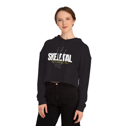 Women's Skeletal Vibes Cropped Hoodie