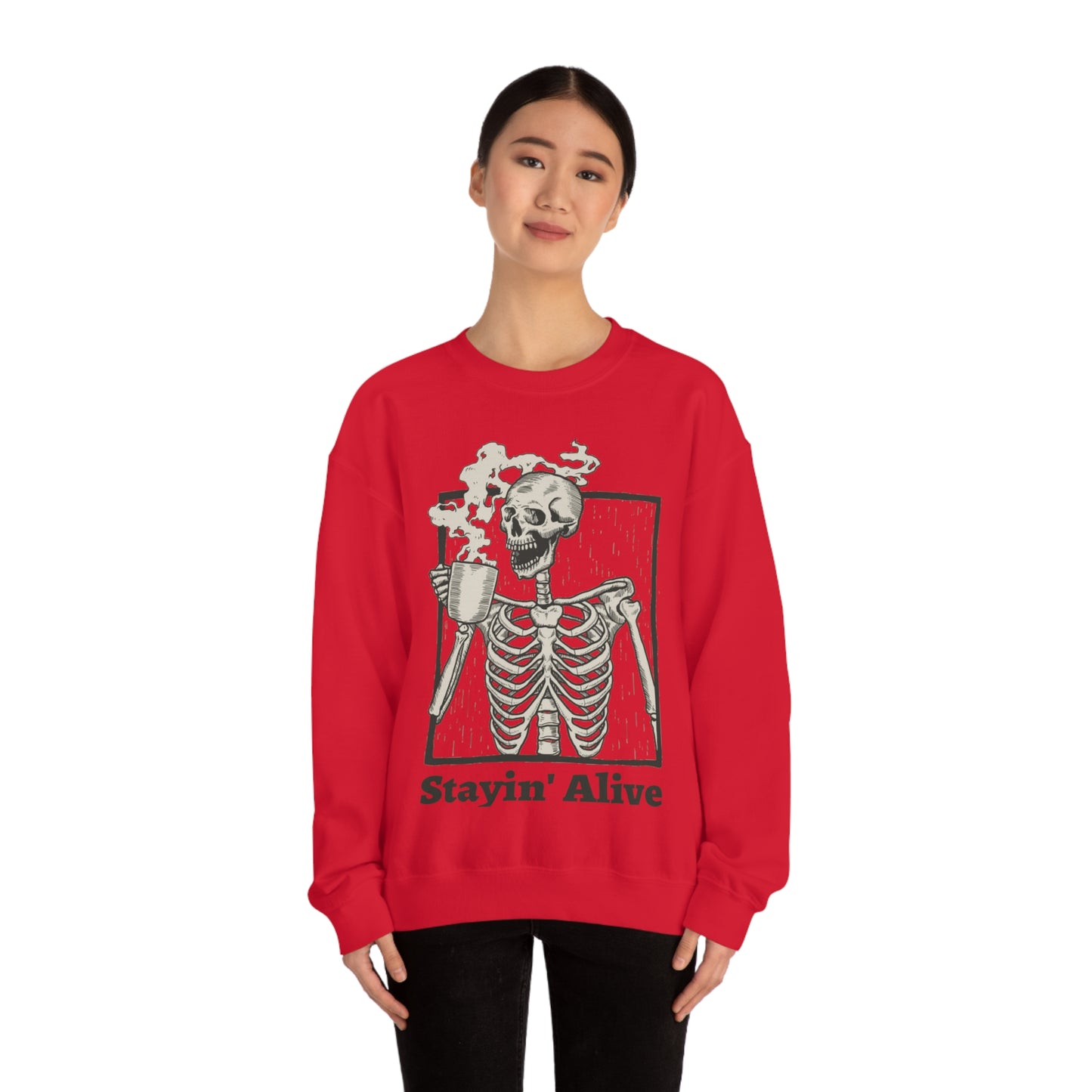 Unisex Staying Alive Heavy Blend Crewneck Sweatshirt