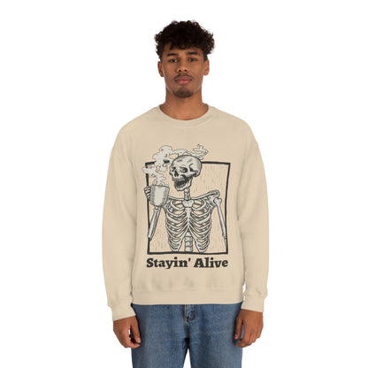 Unisex Staying Alive Heavy Blend Crewneck Sweatshirt