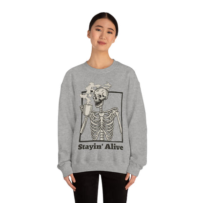 Unisex Staying Alive Heavy Blend Crewneck Sweatshirt