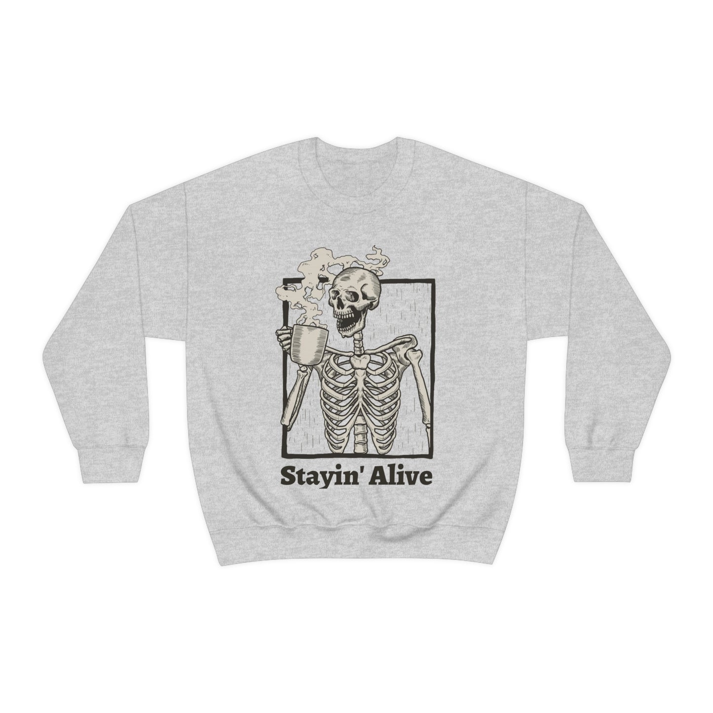 Unisex Staying Alive Heavy Blend Crewneck Sweatshirt