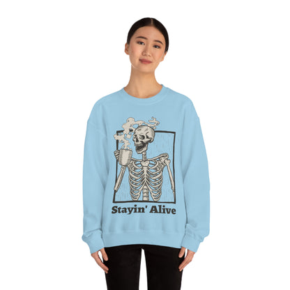 Unisex Staying Alive Heavy Blend Crewneck Sweatshirt