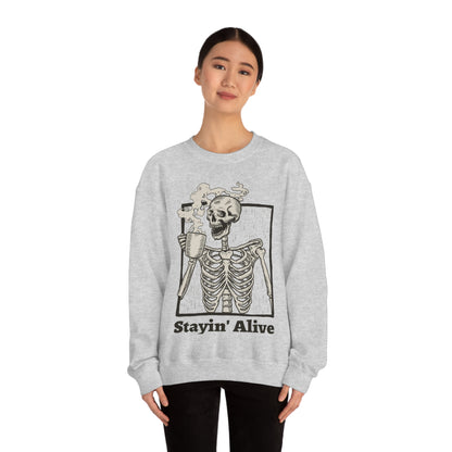 Unisex Staying Alive Heavy Blend Crewneck Sweatshirt