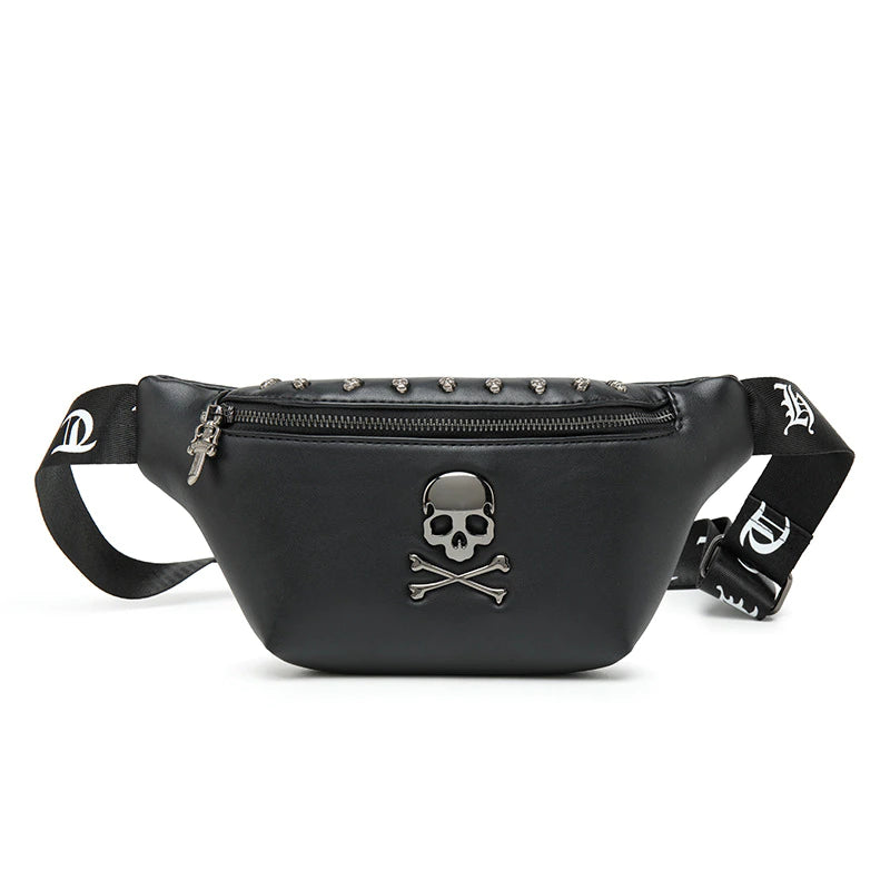 Leather Skull Fanny Pack