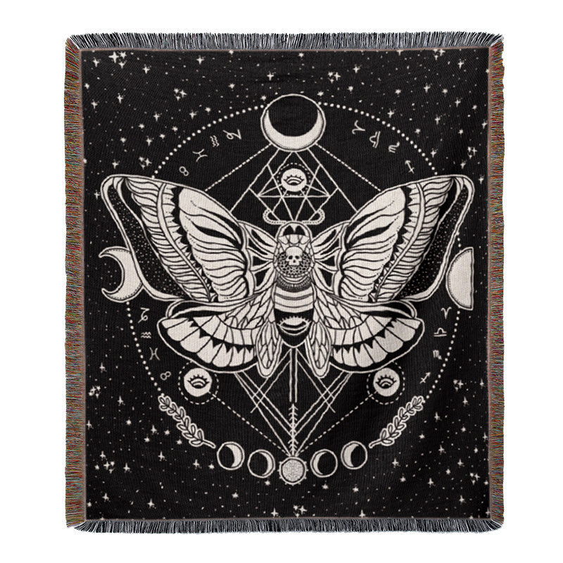 Woven Death Moth Throw Blanket