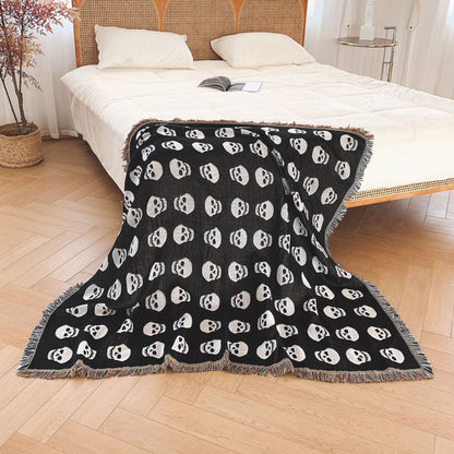 Woven Skull Throw Blanket