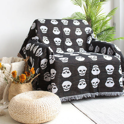 Woven Skull Throw Blanket