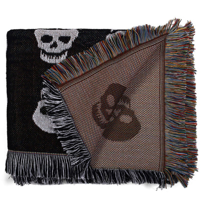 Woven Skull Throw Blanket