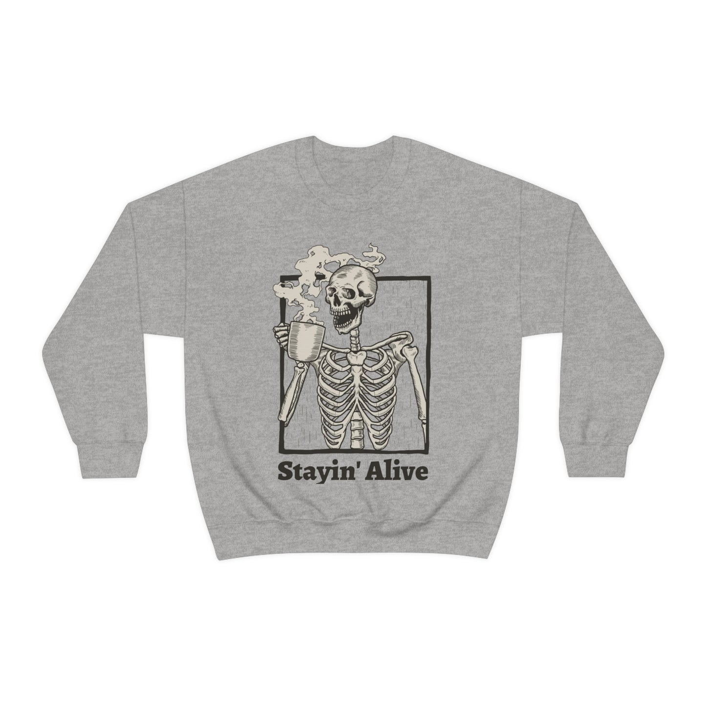 Unisex Staying Alive Heavy Blend Crewneck Sweatshirt