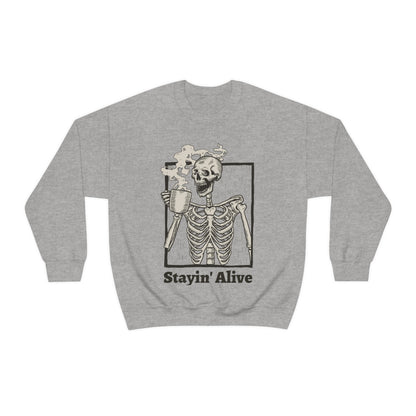 Unisex Staying Alive Heavy Blend Crewneck Sweatshirt