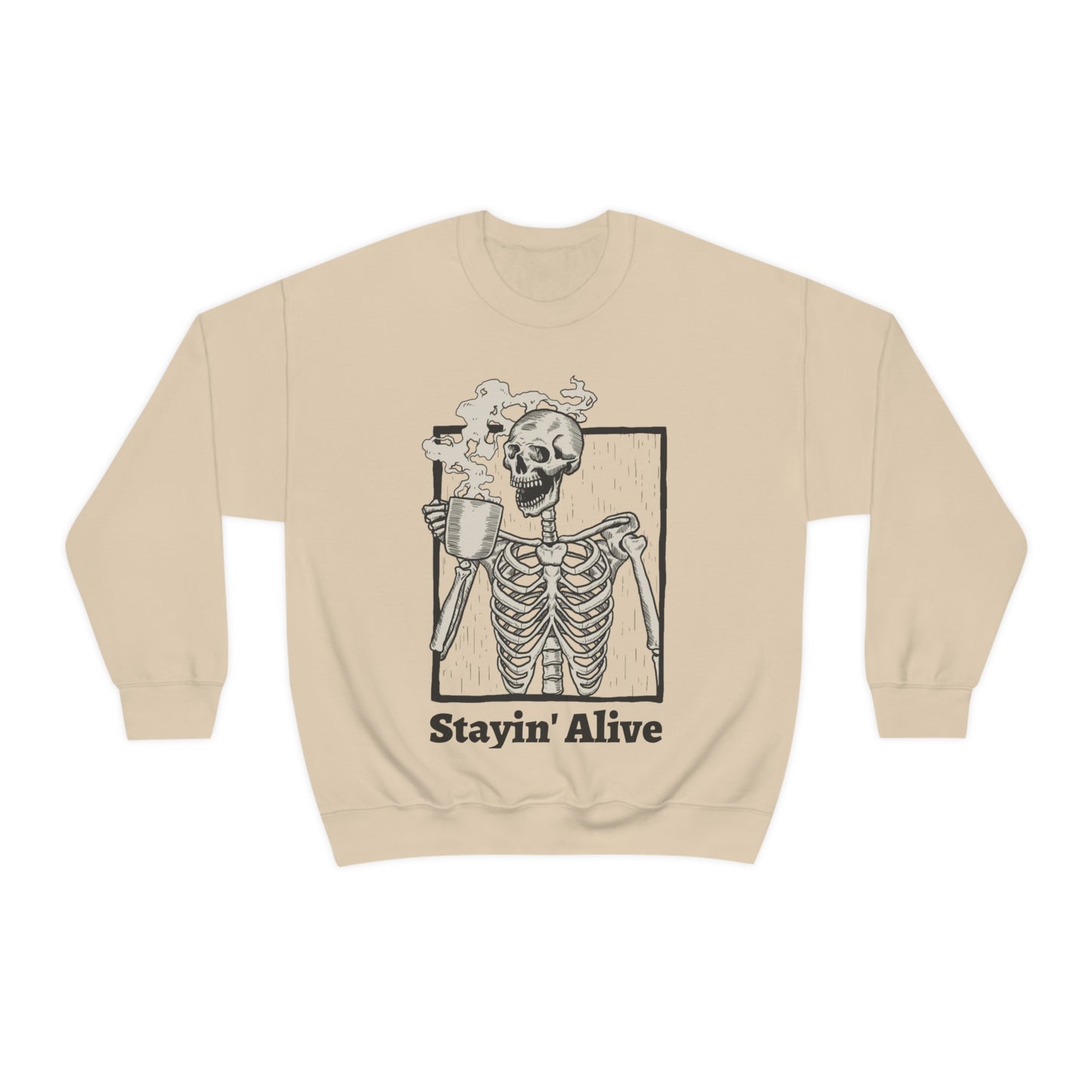 Unisex Staying Alive Heavy Blend Crewneck Sweatshirt